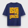 Bhodrolok - Bengali printed oversized t-shirt in Royal Blue color