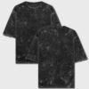 Acid wash oversized t-shirt in Black color from BongStreet