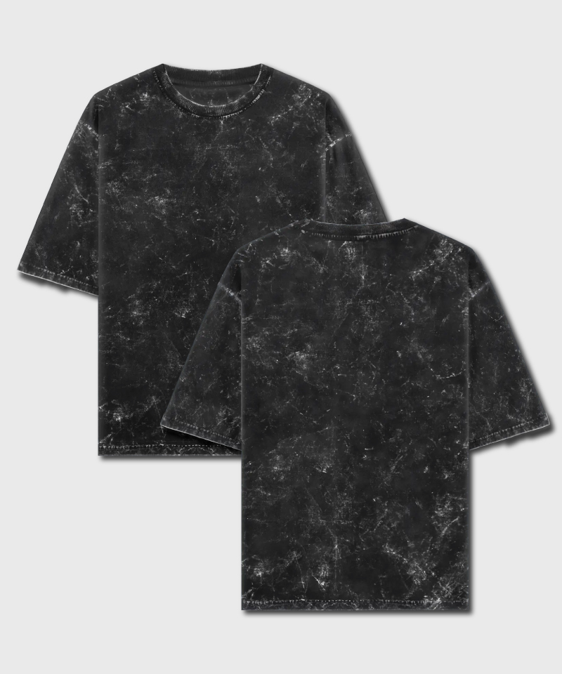 Acid wash oversized t-shirt in Black color from BongStreet