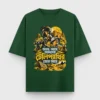 Amader Telepathy'r Jor Ache Feluda Sonar Kella oversized t-shirt in Bottle Green color